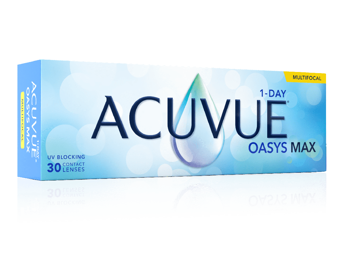 Acuvue Oasys 1-Day Max Multifocal Contact Lenses Box	  Also available in multifocal